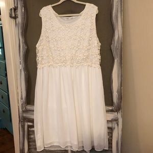 White Dress with flower detail